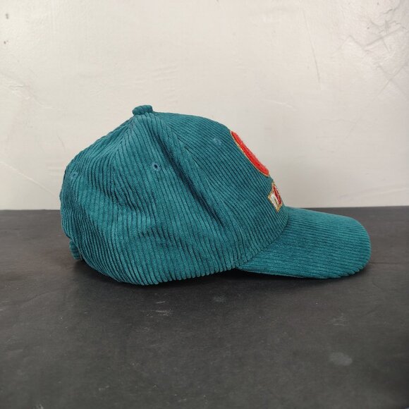 Boyee Corduroy Naughty Hat Cap Snap Back Turquoise Smiley Face - Picture 5 of 9